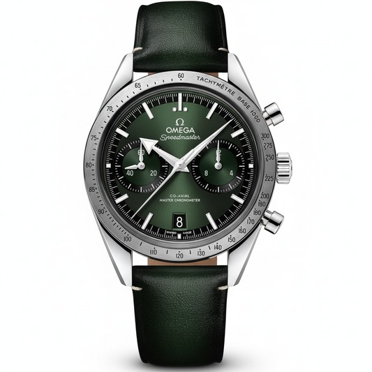 Speedmaster '57 Green 40.5mm Leather Strap